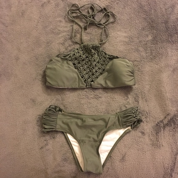 khaki green swimwear